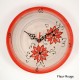 Horloge murale gris et rouge