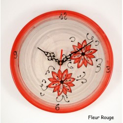 Horloge murale gris et rouge