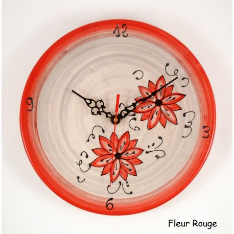 Horloge murale gris et rouge