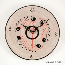 Horloge murale gris et rouge