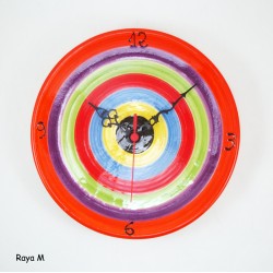 Horloge murale gris et rouge