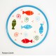 Dessous de plat rond Poissons Colorés
